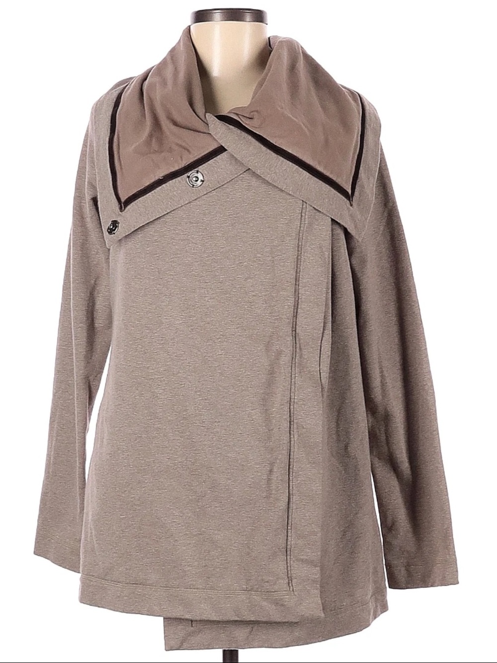 Lululemon Savasana Wrap Heathered Light Brown Asymmetrical Shawl Size 4